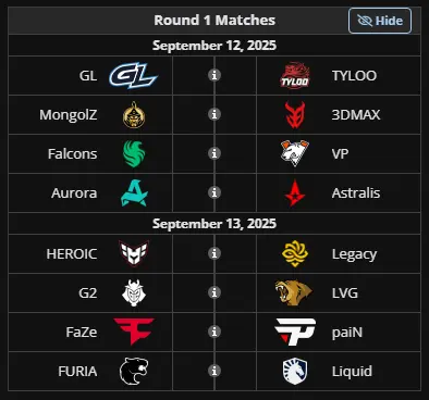 FISSURE Playground 2 opening matchups