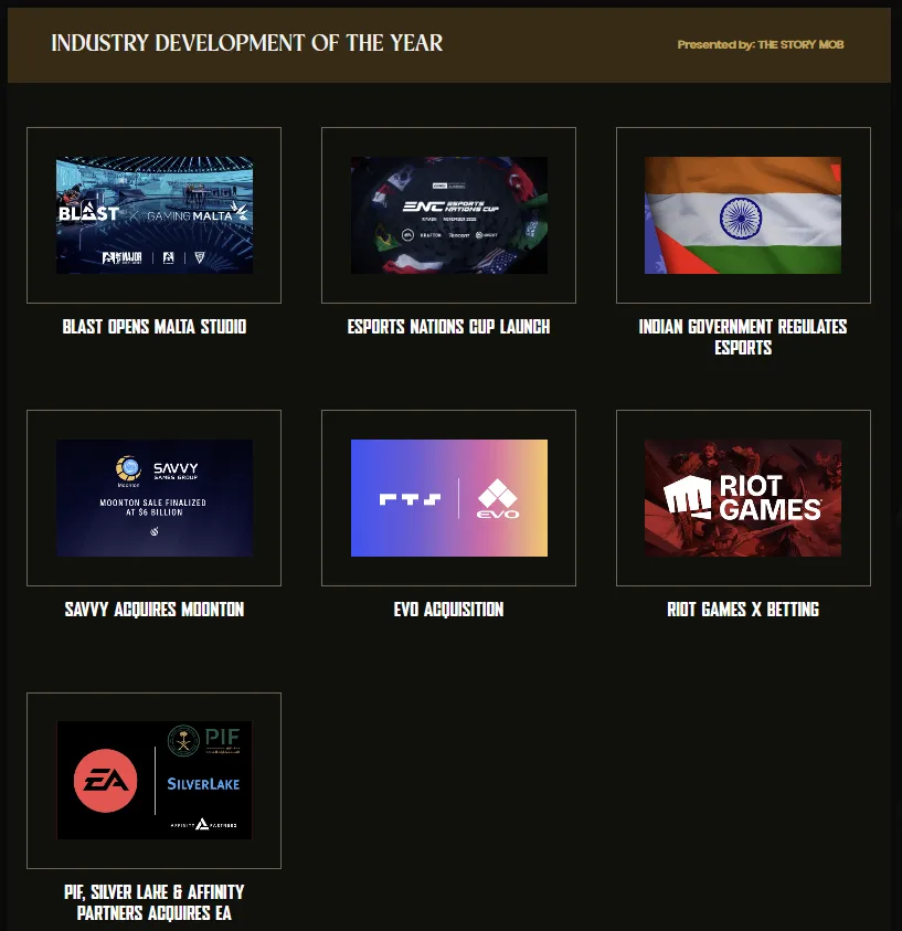 Esports Leaders Honours 2026 shortlist